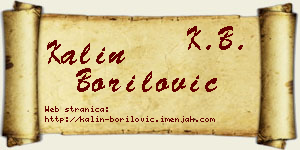 Kalin Borilović vizit kartica